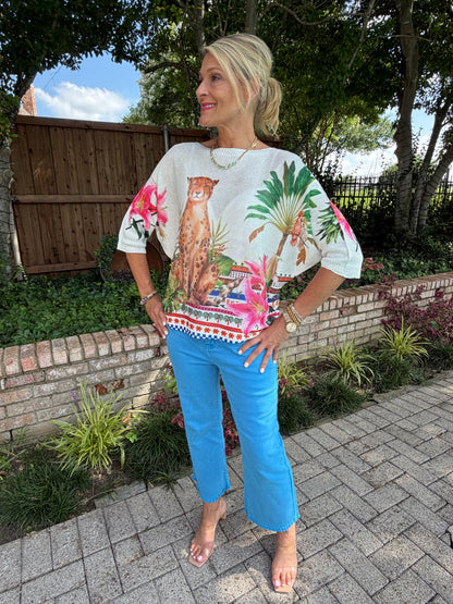 Tropical Cheetah Italian Knit