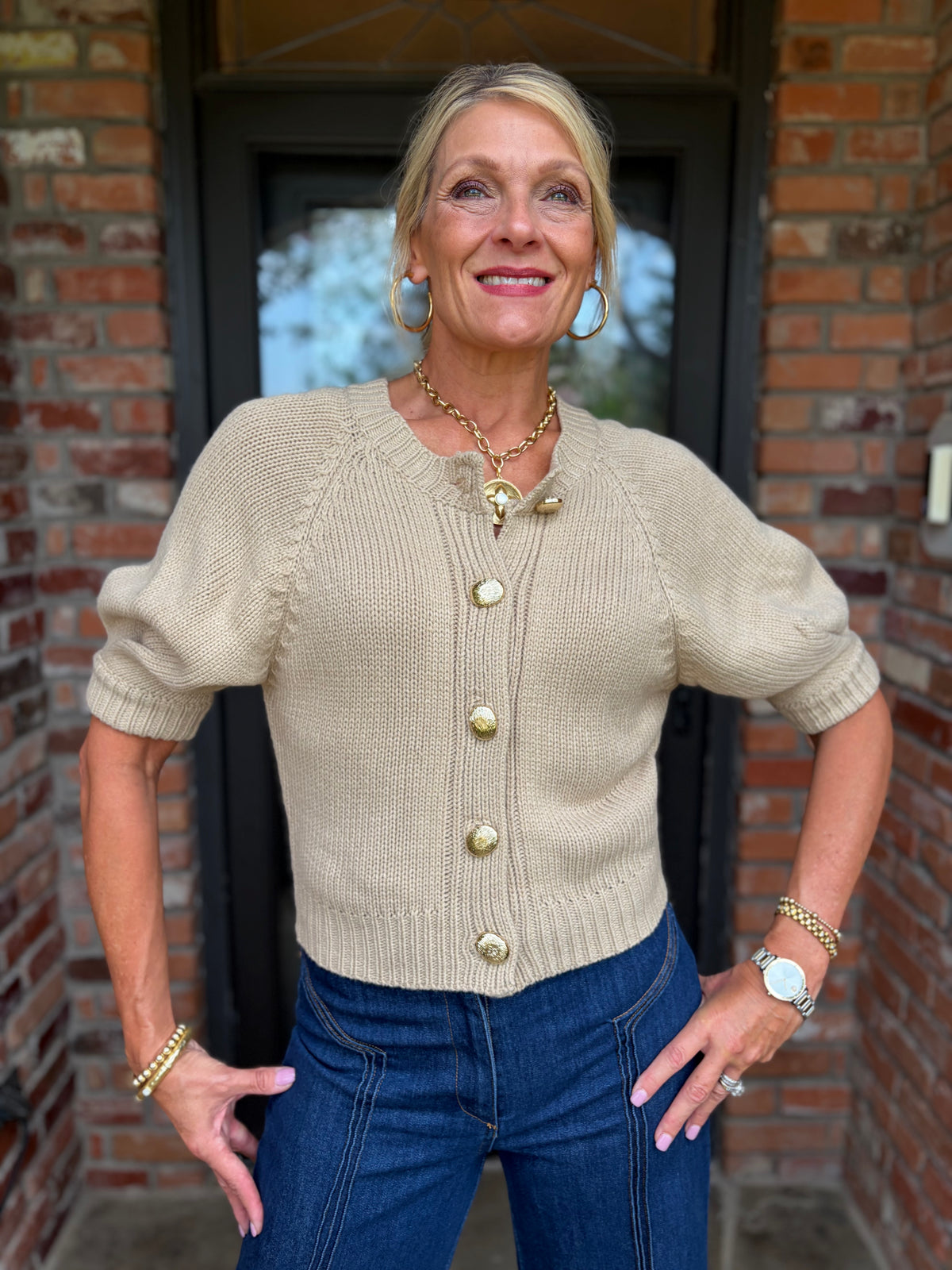 Twist On Timeless Tan Cardigan