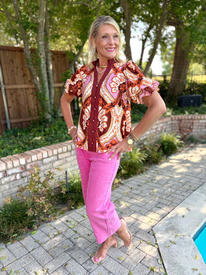 Amber and Pink Blouse