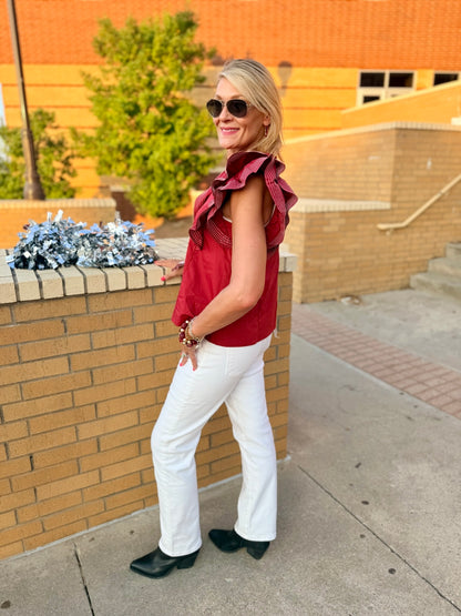 Garnet Ruffle Top