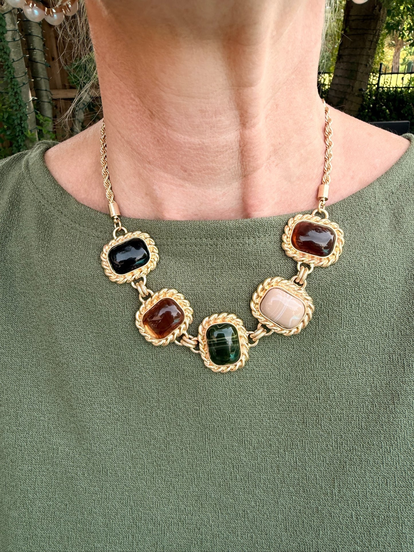 Farrah Fall Colored Stone Necklace