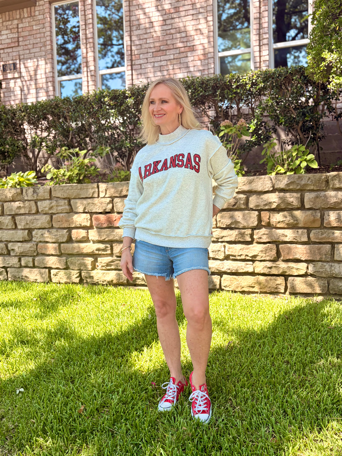Arkansas Reversible Mock Neck Sweatshirt