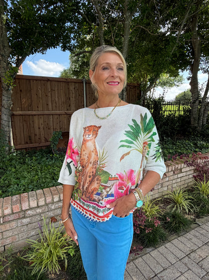 Tropical Cheetah Italian Knit