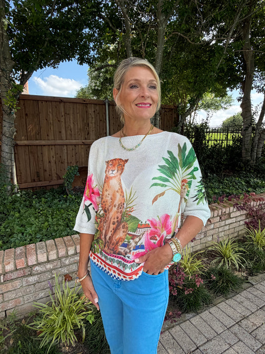 Tropical Cheetah Italian Knit