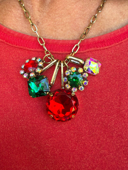 Charmed Necklace- Red, Green and White