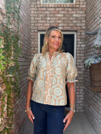 The Eloise Champagne Blouse