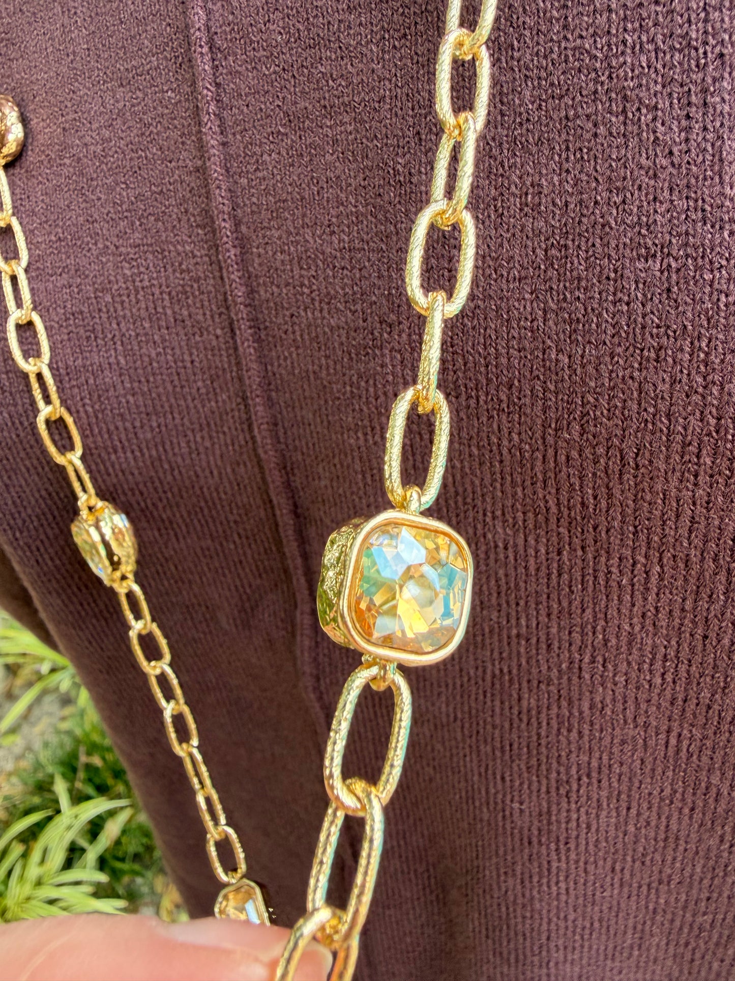 Elegant Faceted Long Necklace