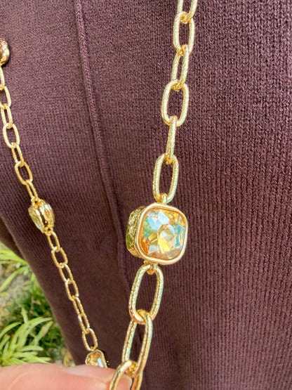 Elegant Faceted Long Necklace