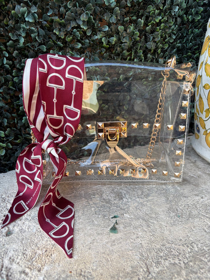 Stylish Gameday Twilly-Burgundy and White