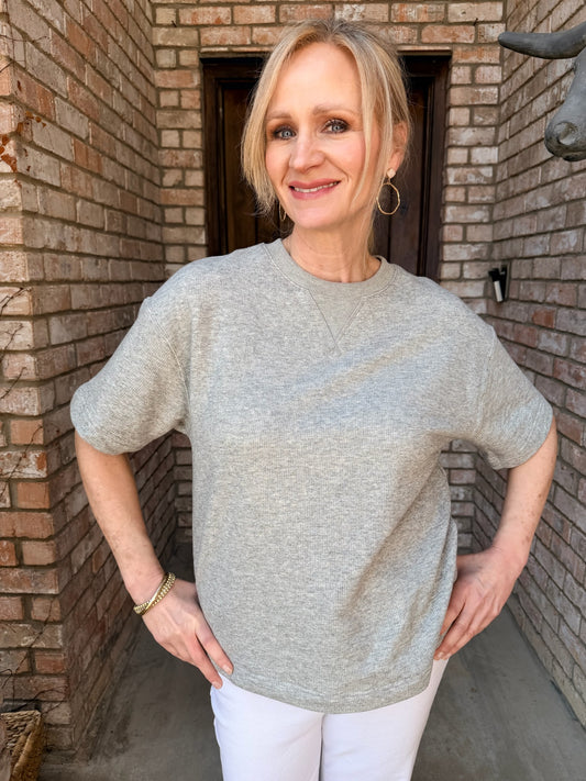 Everyday Textured Tee- Gray