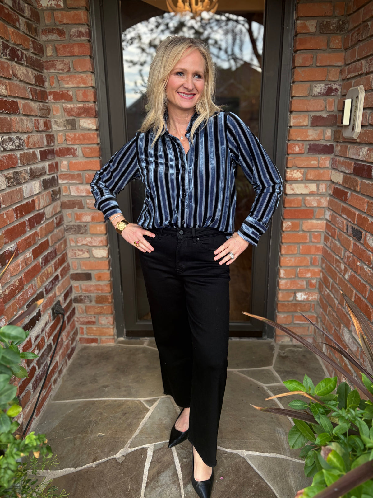 Blue Velvet Blouse