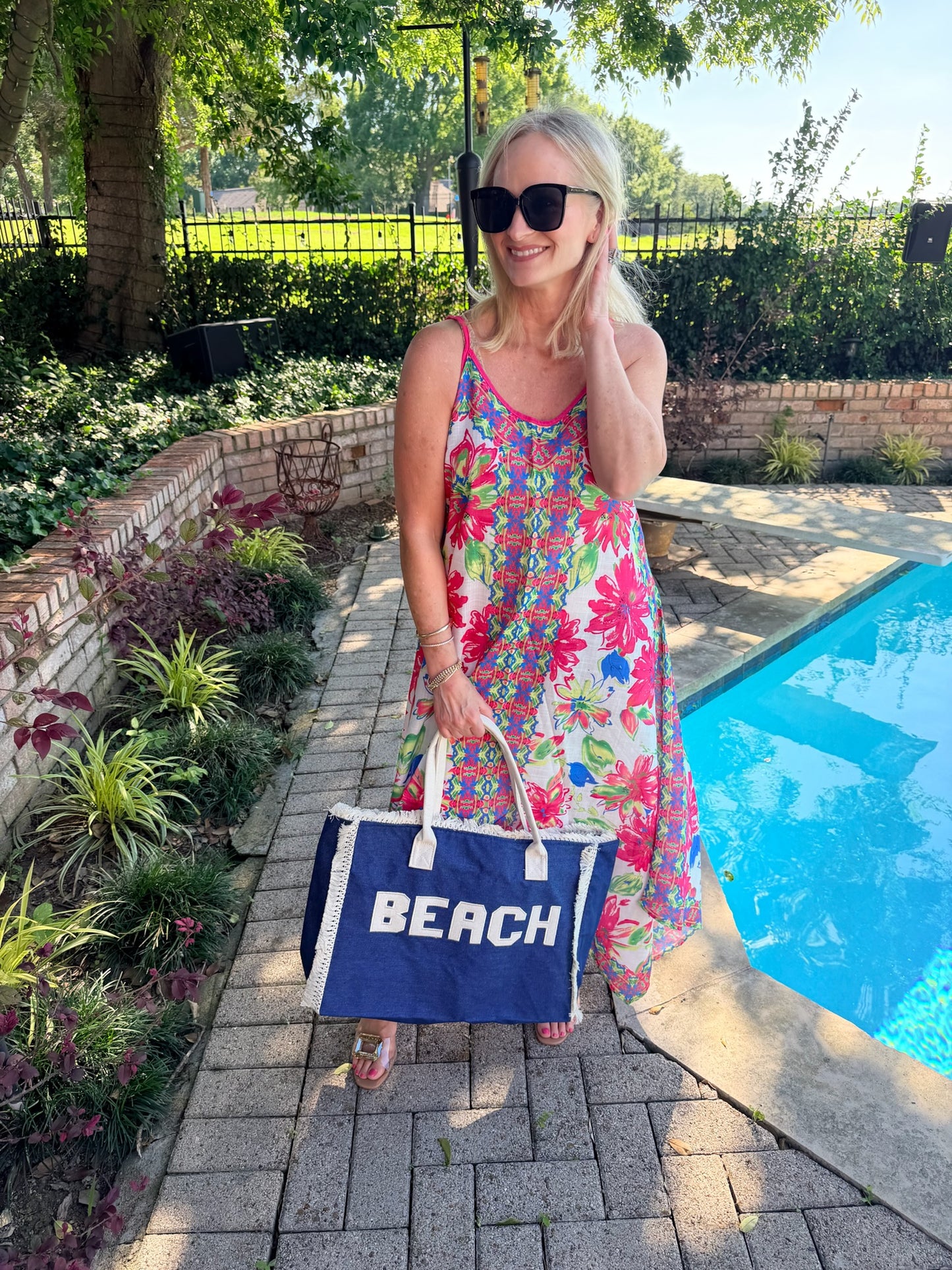 Floral Print Beach Maxi Dress