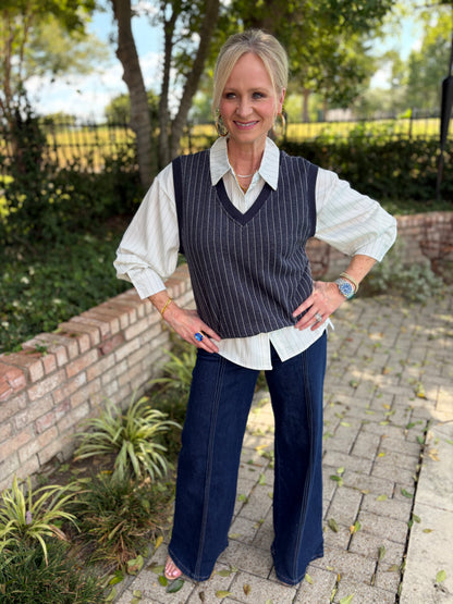 So Chic Striped Blouse
