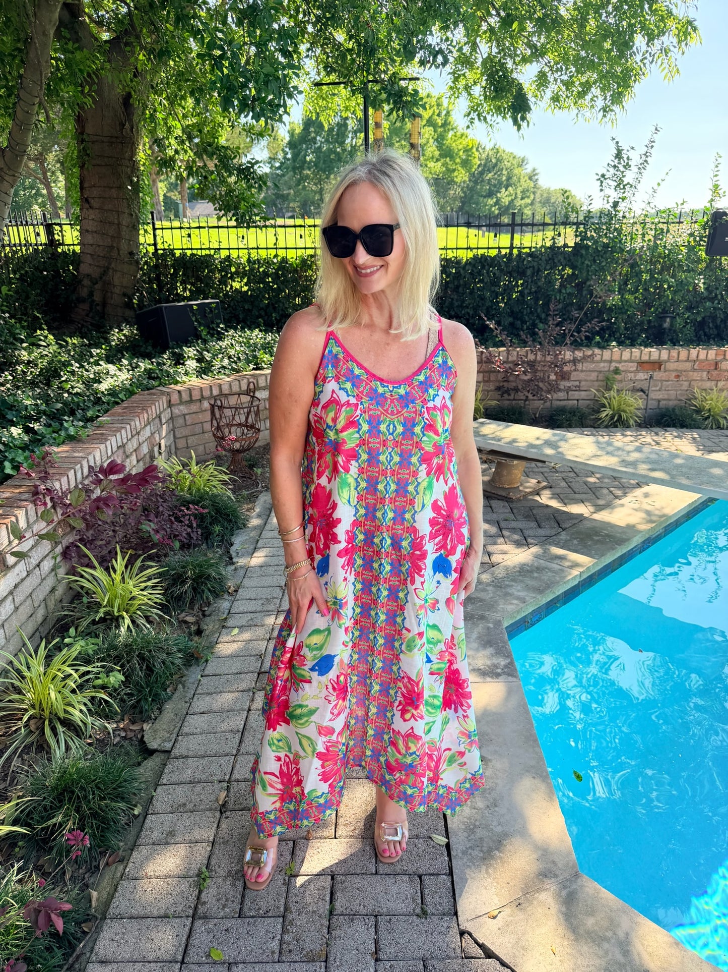 Floral Print Beach Maxi Dress