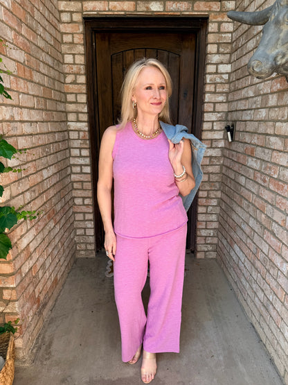 Posy Pink Sleeveless Pant Set