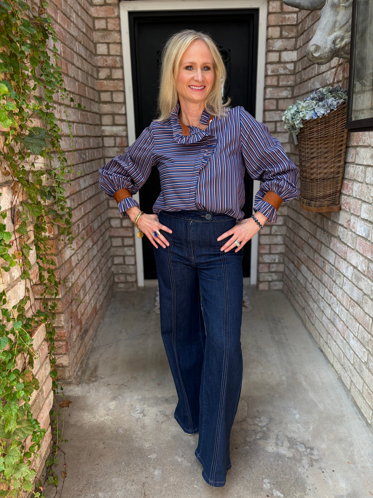 Toffee Stripe Blouse