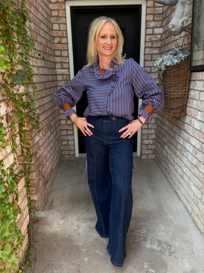 Toffee Stripe Blouse
