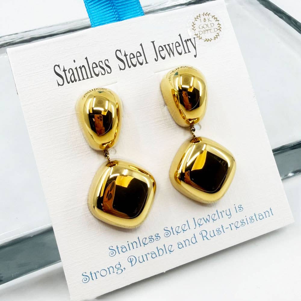 Sculpted Pebble Dangle Earring