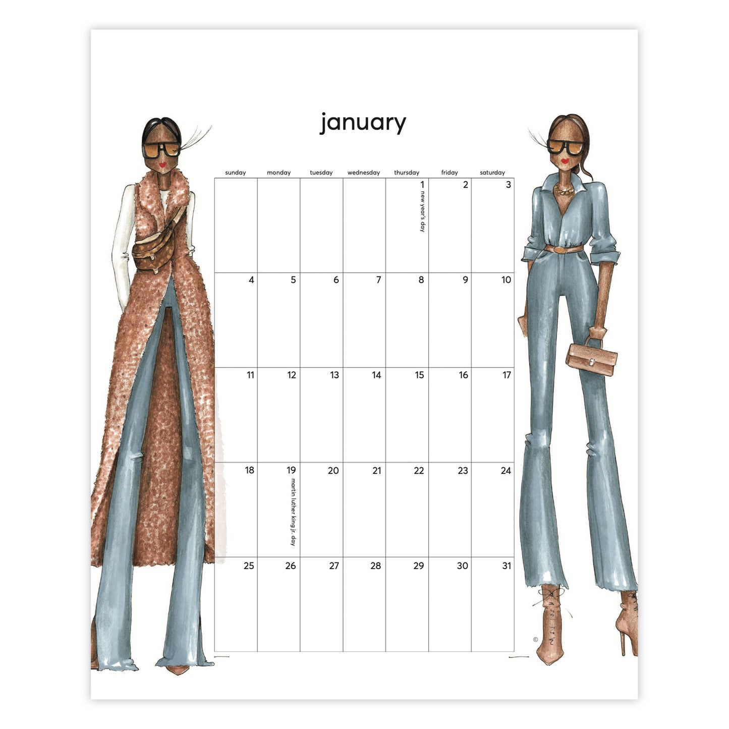 Fashionista 2026 Wall Calendar