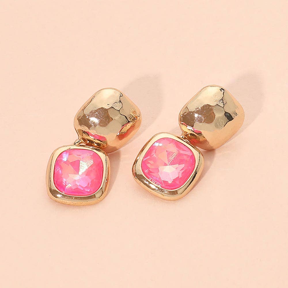 Fuchsia Facet Drop Earrings