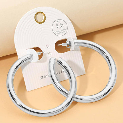 Classic Stainless Steel Hoop Earrings