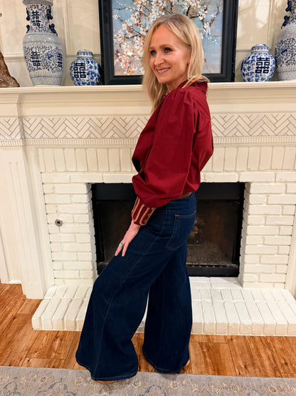 Burgundy Stitch Blouse
