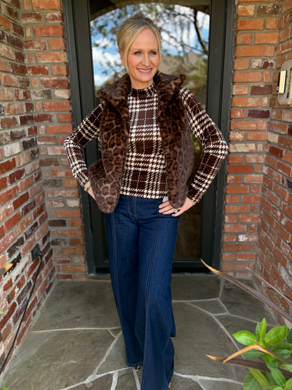 Haley Herringbone Mock Neck
