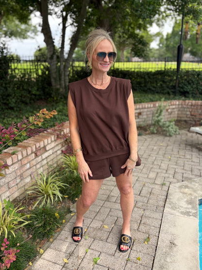 Anything But Basic Brown Short Set