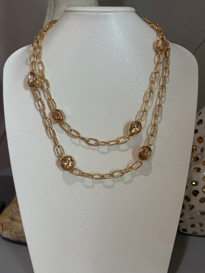 Elegant Faceted Long Necklace