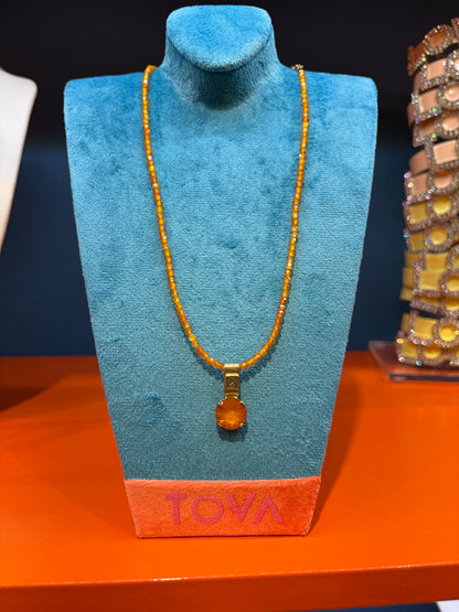 Tova- Vira Necklace-Summer Blush Linen