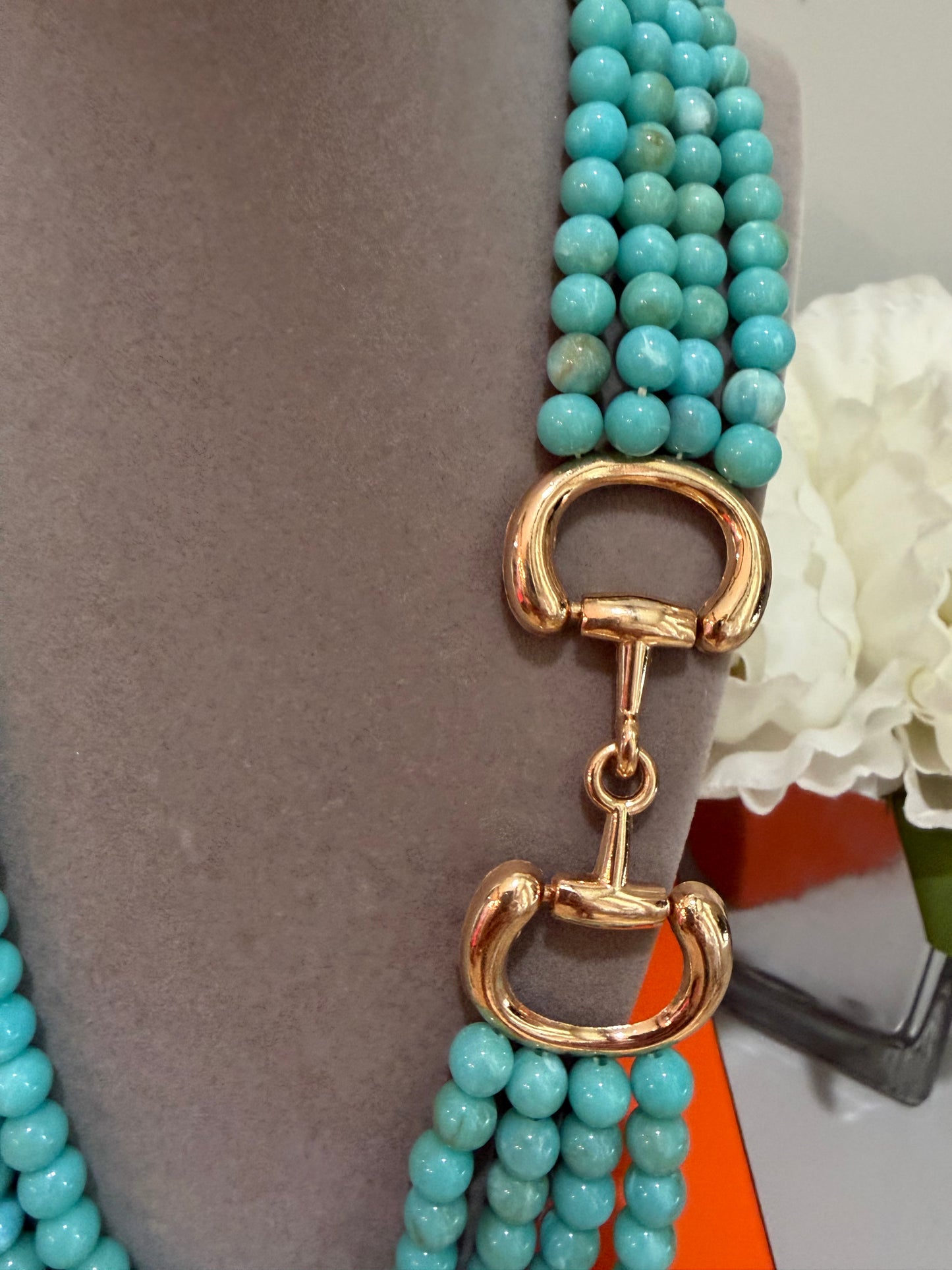 Golden Bit & Turquoise Necklace