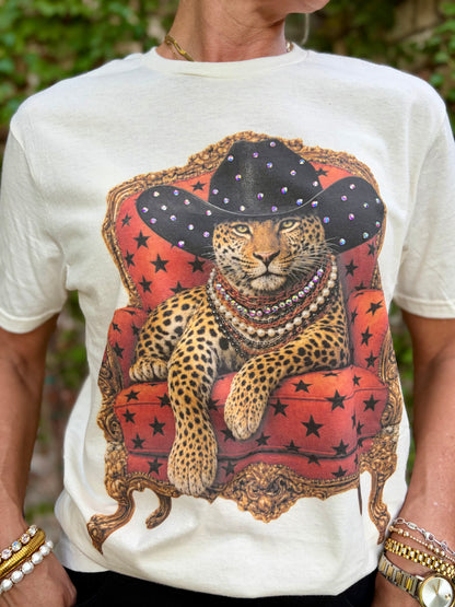 Gameday Leopard Cowboy Tee