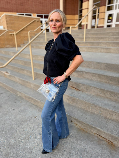 Black Puff Sleeve Blouse