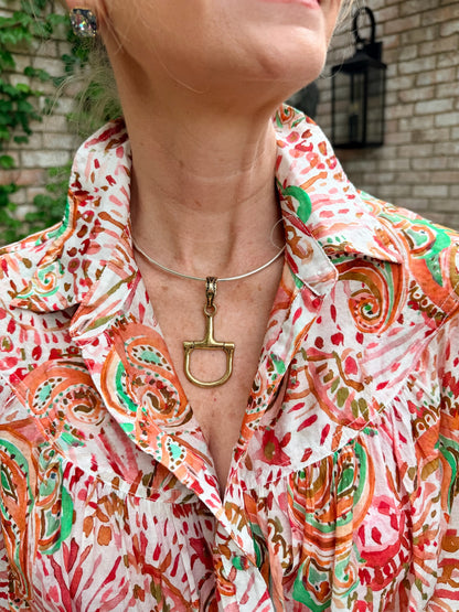 Two Toned Horse Bit Collar Necklace