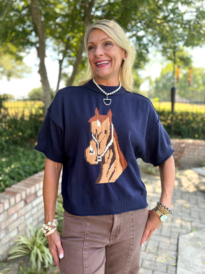 Blue Ribbon Horsehead Sweater
