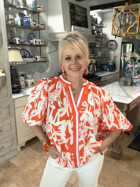 Coral Cabana Blouse