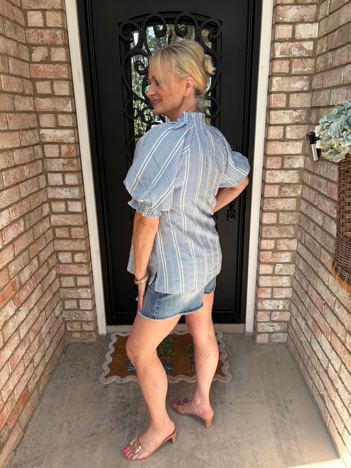 Blue Haven Checked Blouse