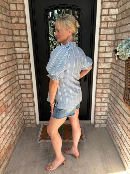 Blue Haven Checked Blouse