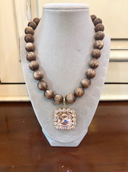 Chocolate Blush Statement Necklace