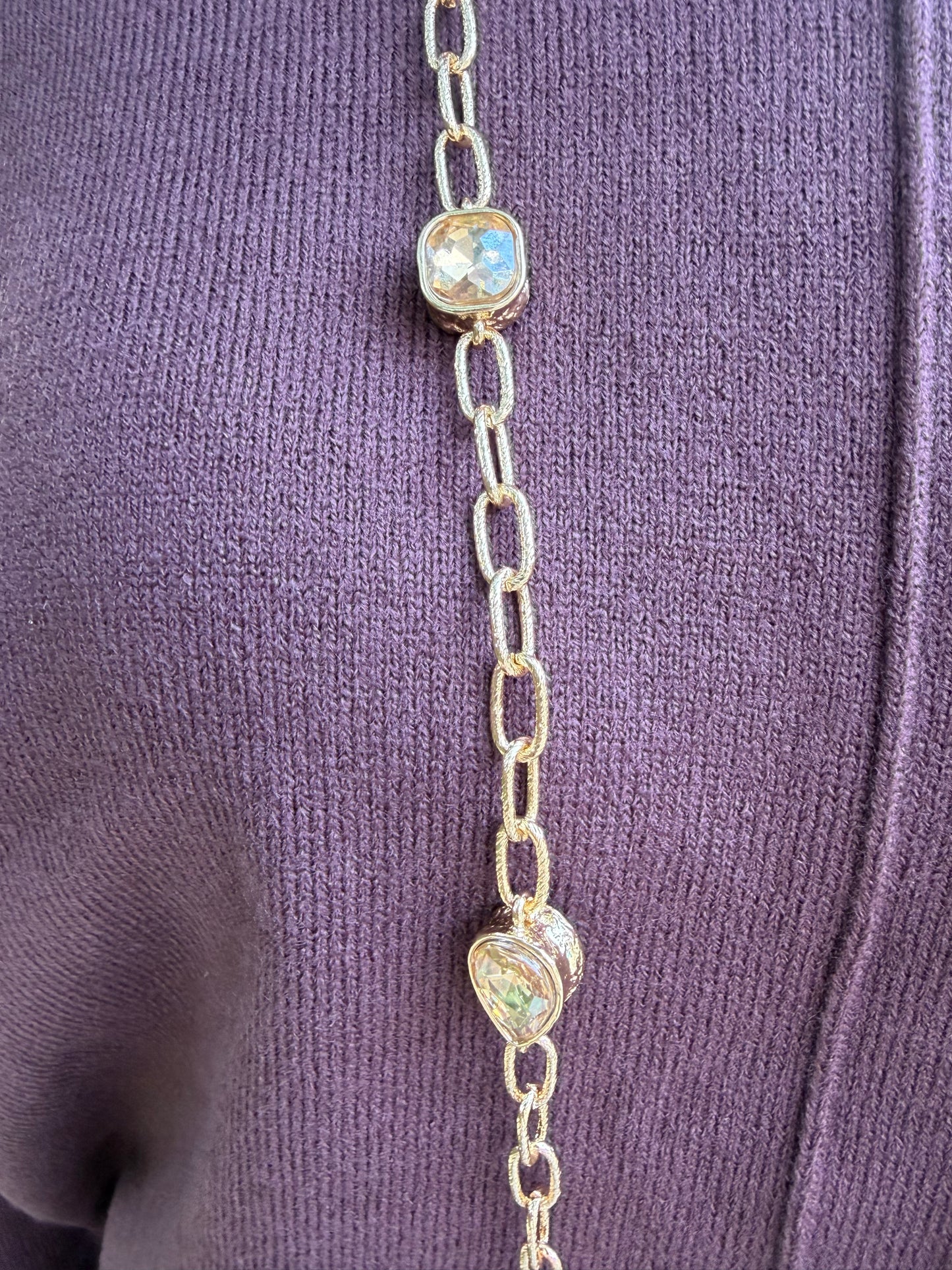 Elegant Faceted Long Necklace