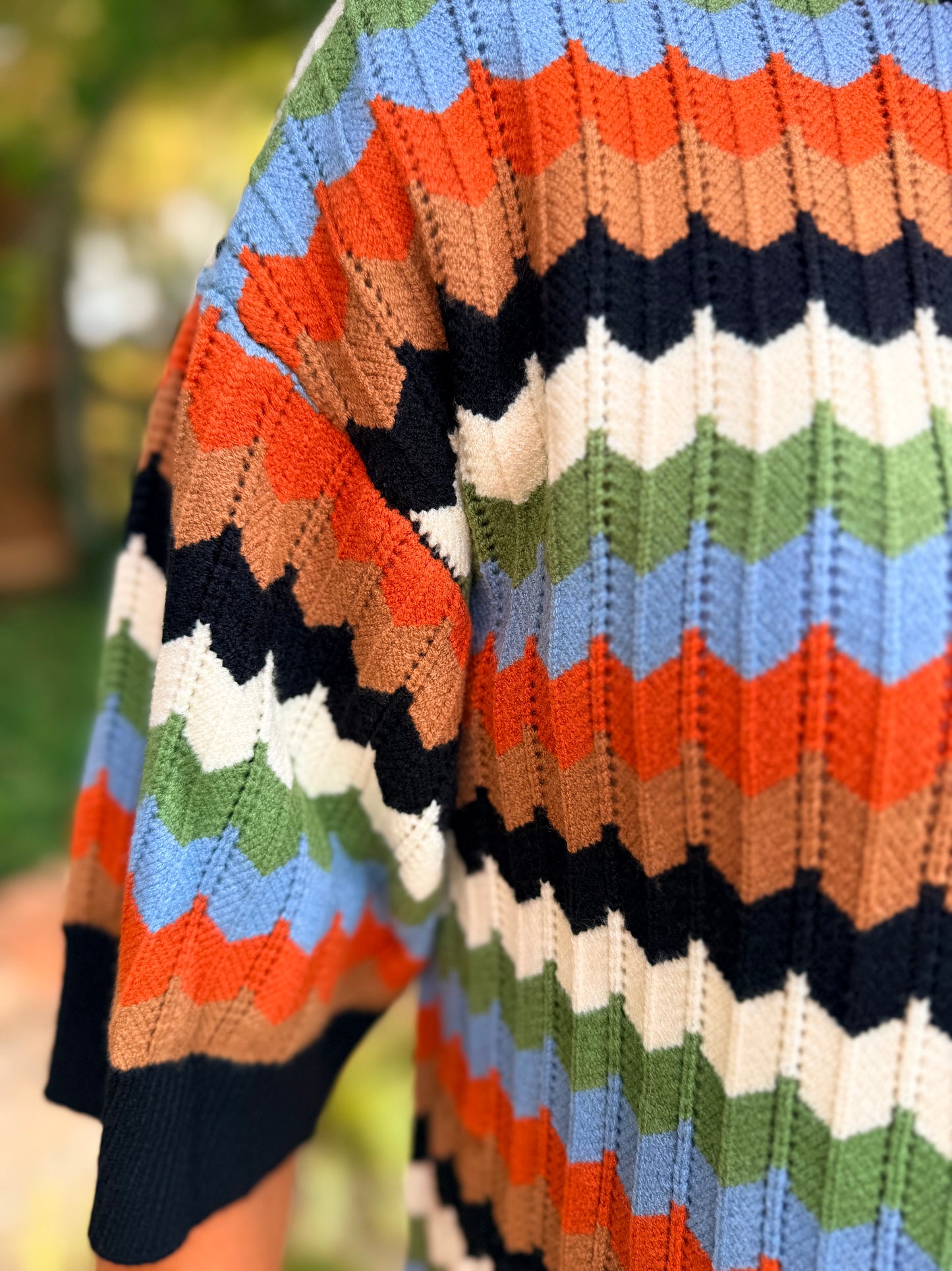 Fall in Full Color Chevron Striped Sweater