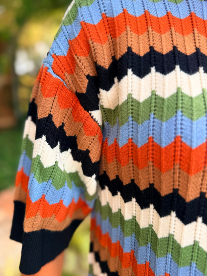 Fall in Full Color Chevron Striped Sweater