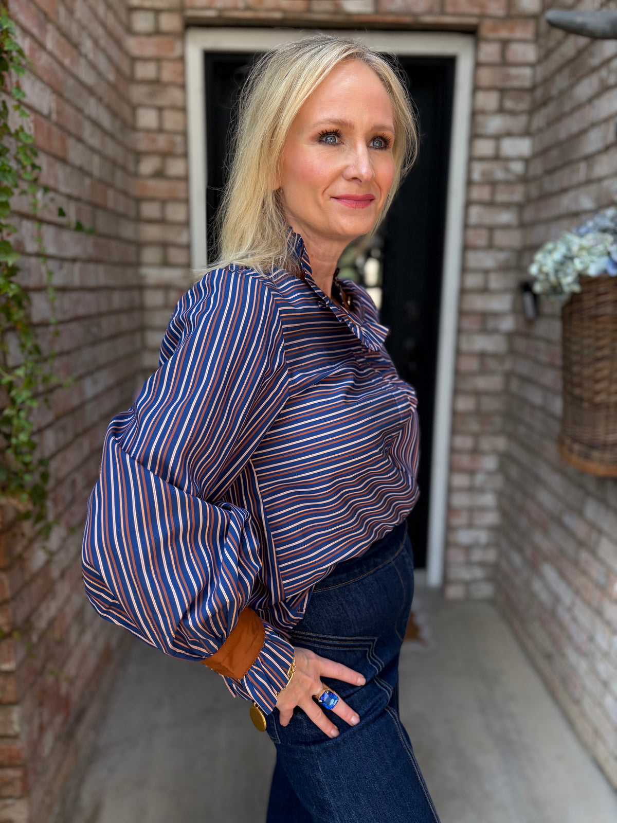 Toffee Stripe Blouse