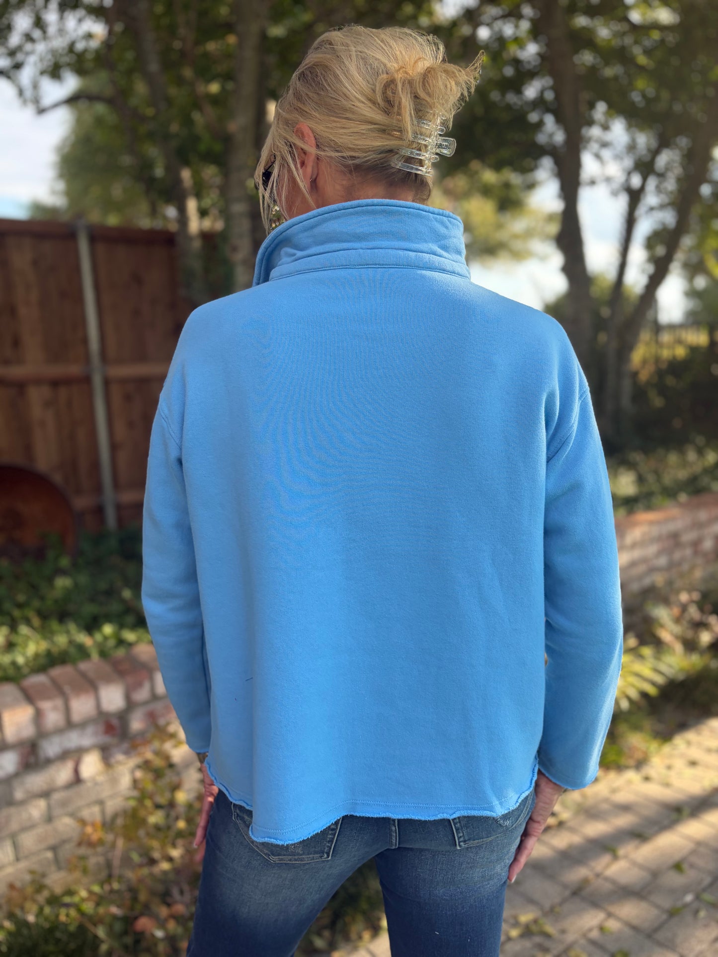Malibu Vintage Henley Pullover- Blue