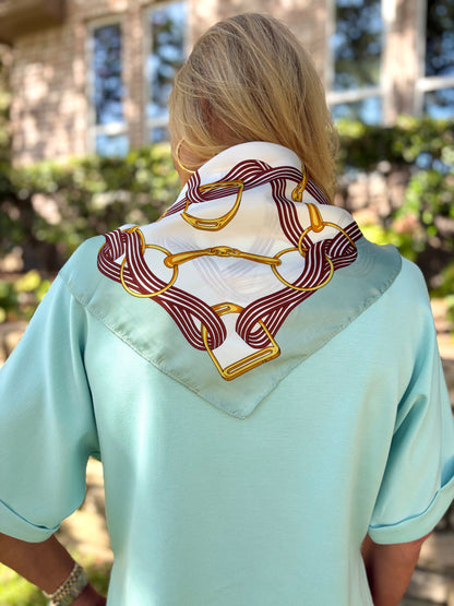 Oh So Versatile Scarf-Aqua Horse bit