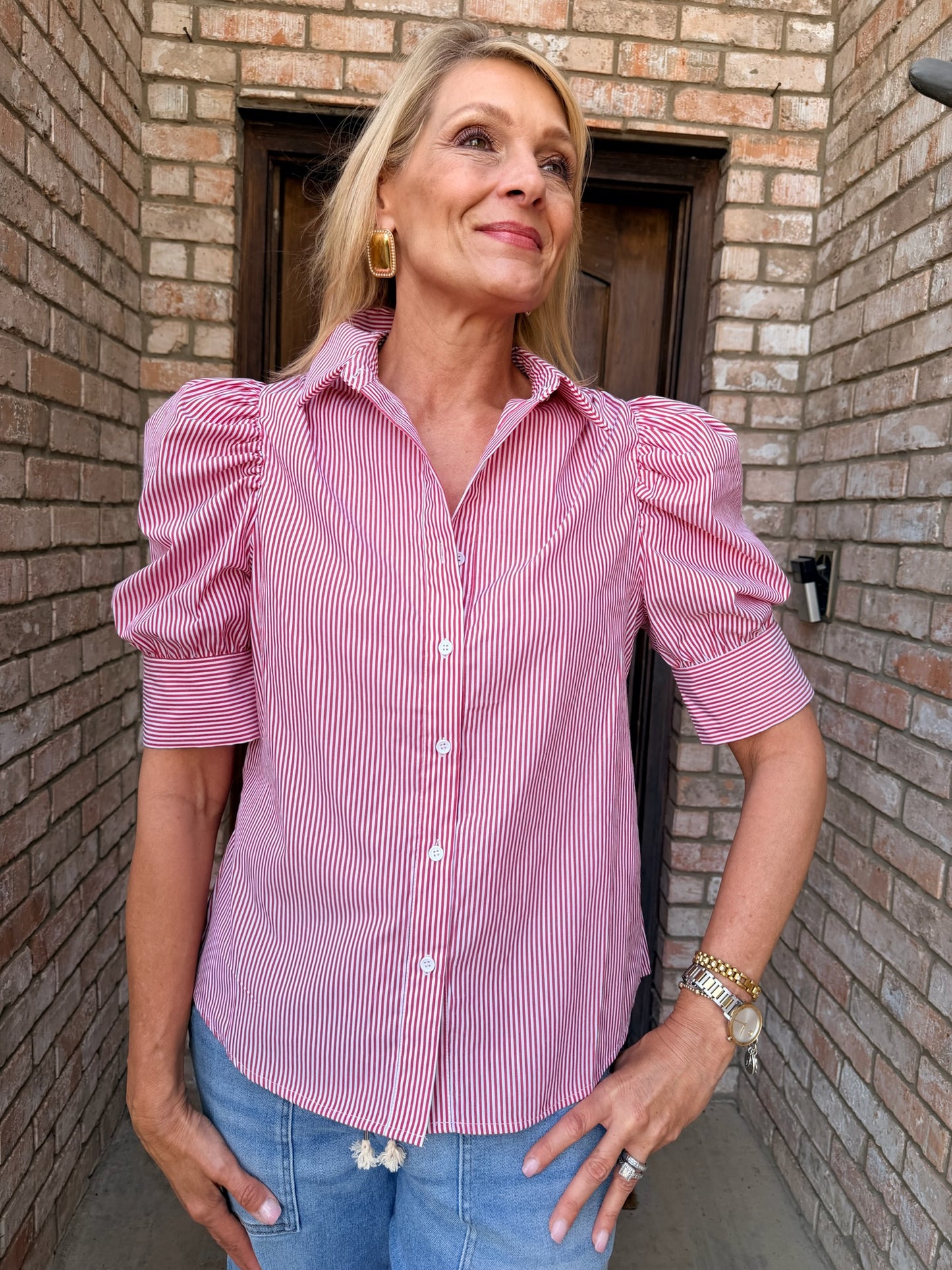 Americana Puff Blouse