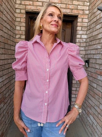 Americana Puff Blouse