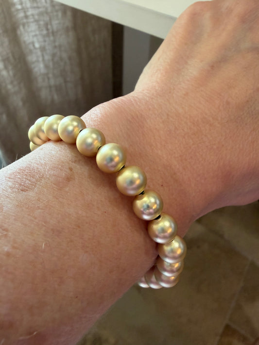 Brushed Gold Beaded Bracelet