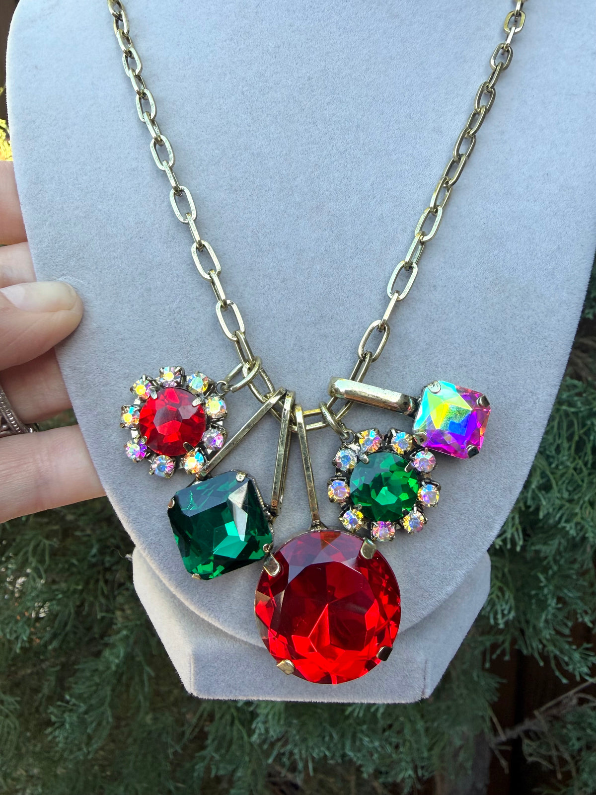 Charmed Necklace- Red, Green and White