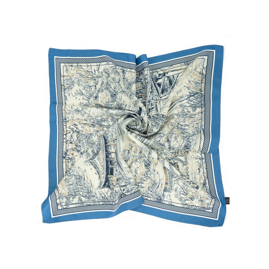 Navy and Black City Scene Scarf